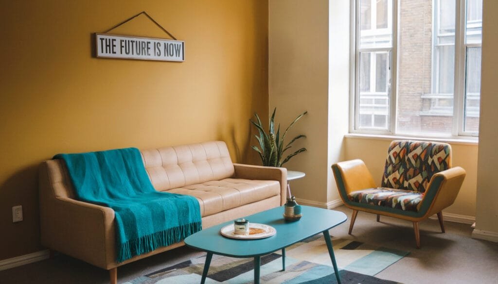 Mustard and Teal Retro Design: Bold Airbnb Design Hacks for a Vintage Vibe